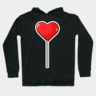 red heart shaped lollipop Hoodie